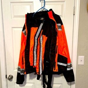 Authentic HARLEY DAVIDSON 98155-21VM XL MENS HI-VIS RAINWEAR SUIT REFLECTIVE